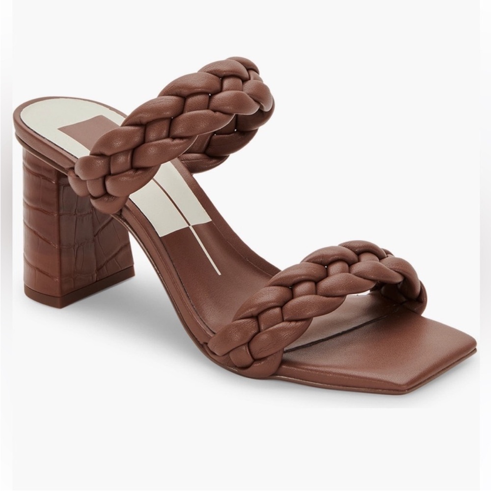 Dolce Vita “Paily” Brown Braided Block Heel Sandals